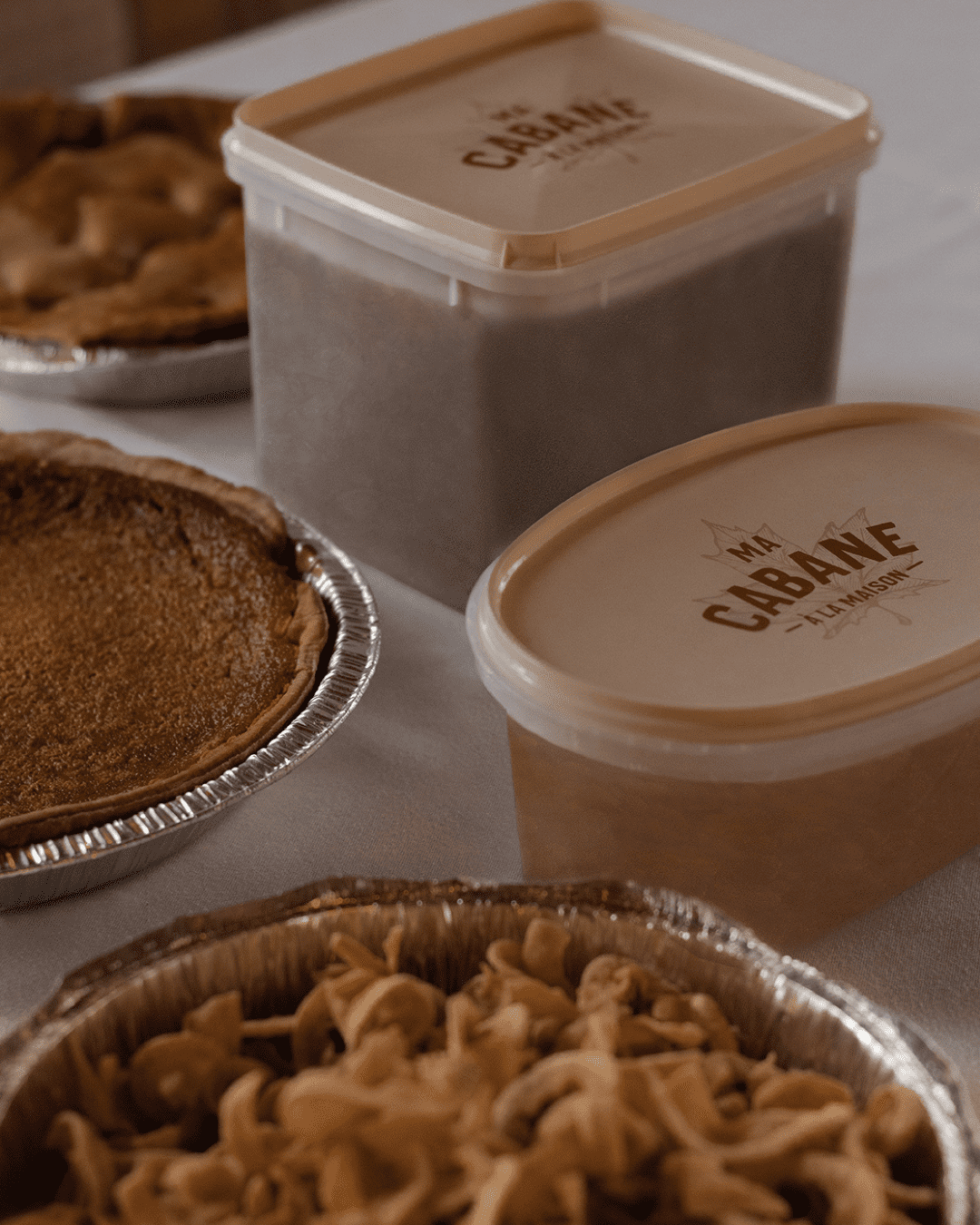 Boîte Ma cabane à la maison pour emporter des plats du temps des sucres chez soi.