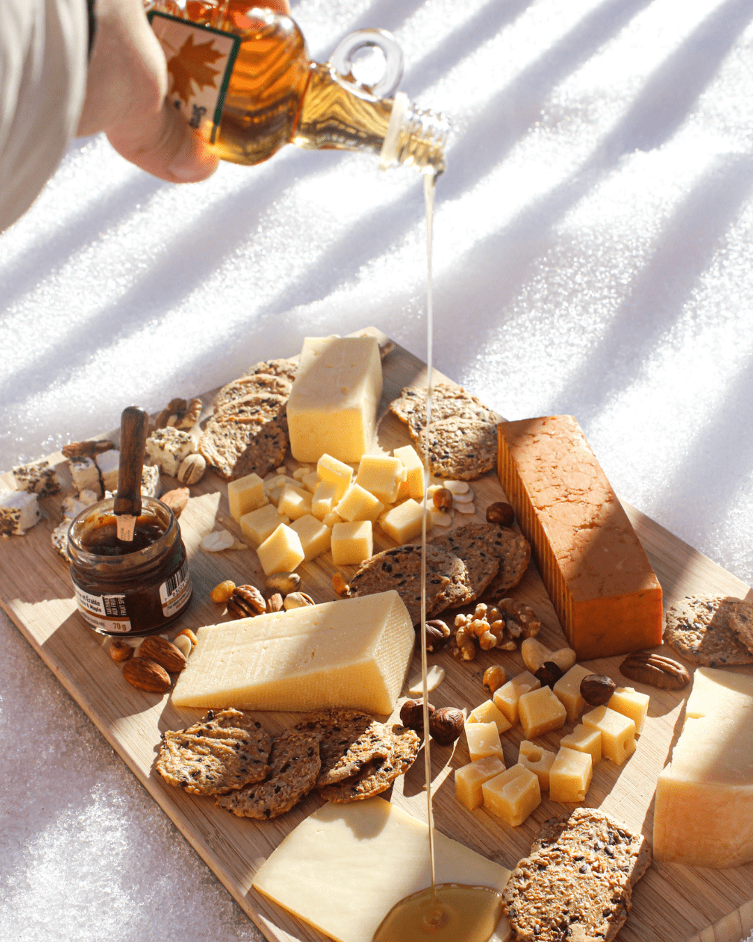Une planche de fromage du temps des sucres de la fromagerie L'Ancêtre